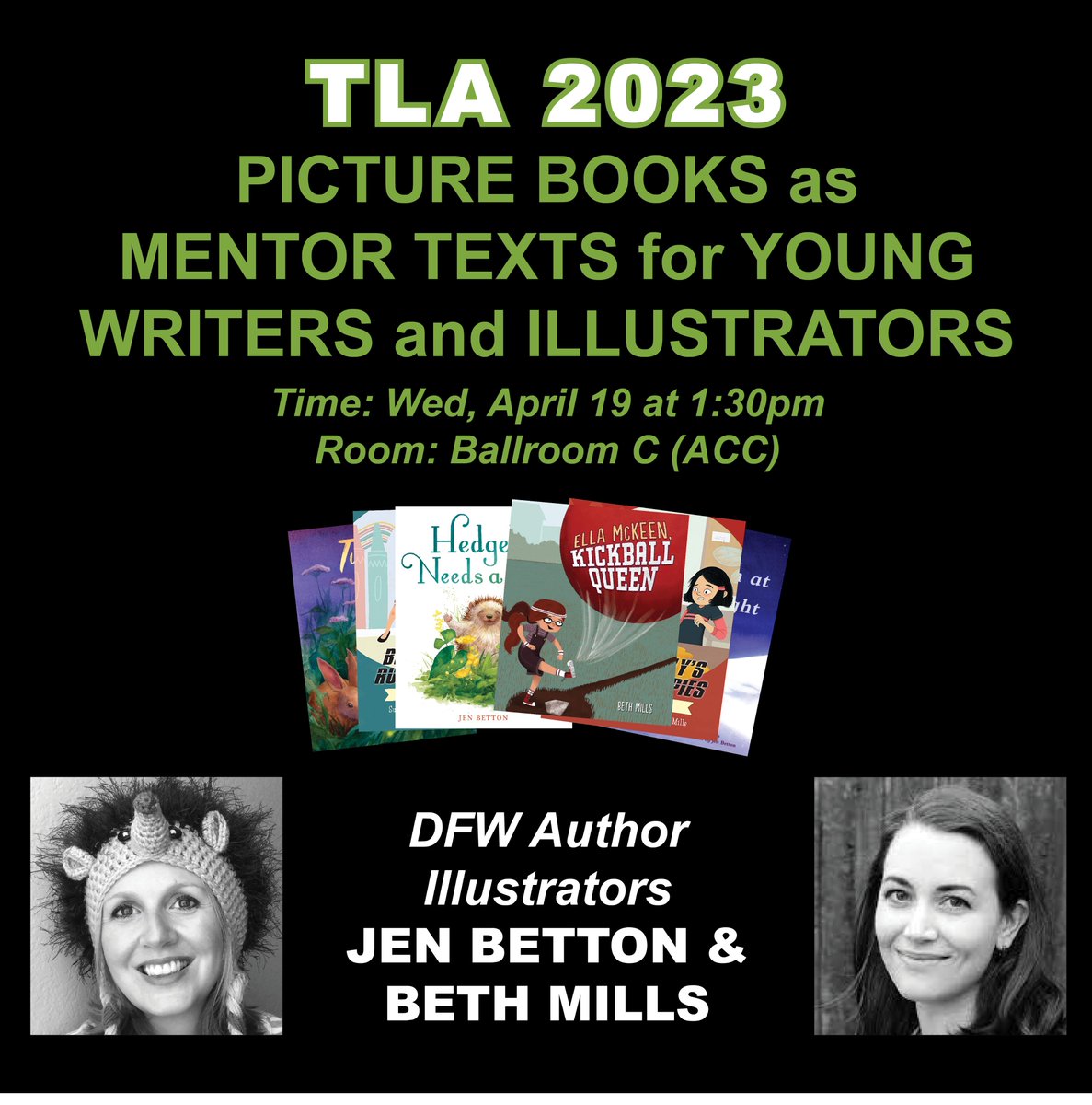 JenBetton's tweet photo. Come see us talk about picture books as mentor texts! We have so many handouts... see you soon in Austin! @TxASL @TXLA @friscolibrary @FISD_Libraries #dfwkidlit #womenwhodraw #womenwhowrite #TXLA2023 #TXLA23 #picturebooks #mentortexts https://t.co/Zhm2psZjnR