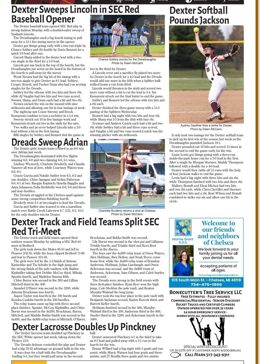 A look at this weeks <a href="/DreadStrong/">Dexter Athletics</a> sports page