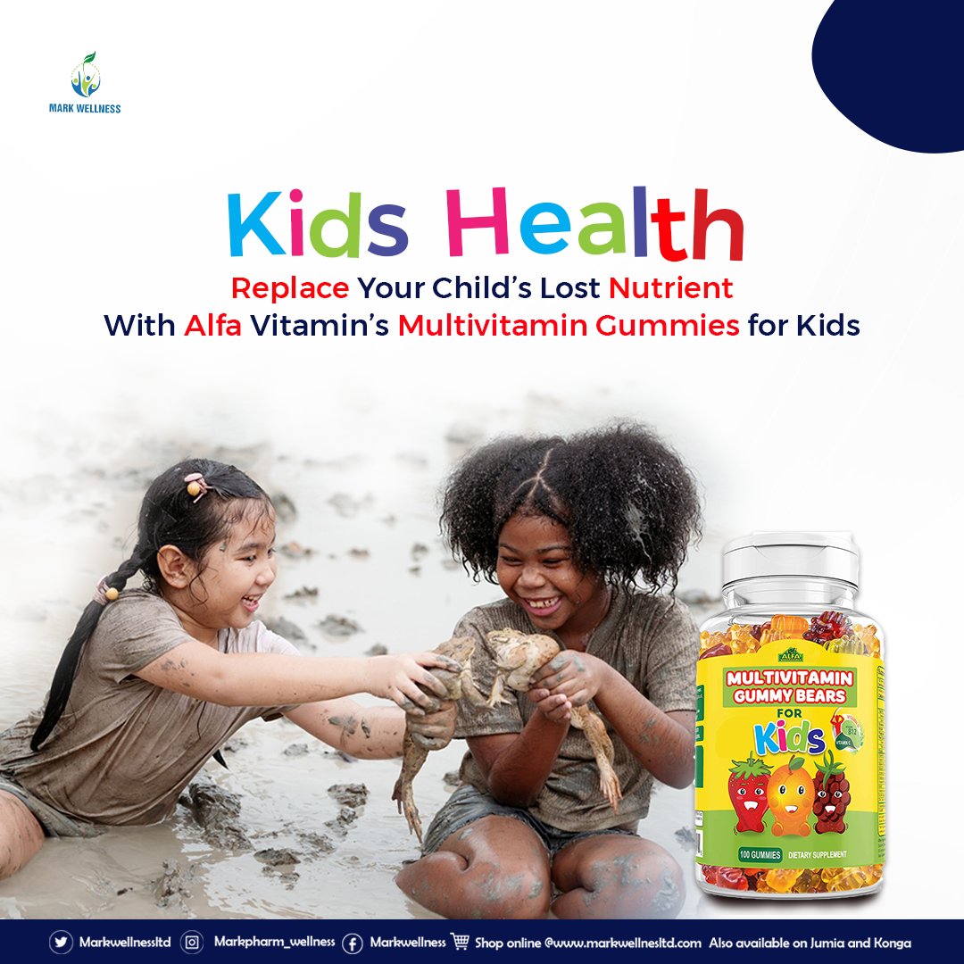 Markwellnessltd's tweet photo. Now that kids are on holiday, help then Recover from stress of Exam, boost their appetite and replace lost nutrients.

#multivitamingummies #forkids #healthychild #holidaymood #backtoschool #stayhealthy #livenatural https://t.co/JhHz31Ncgl