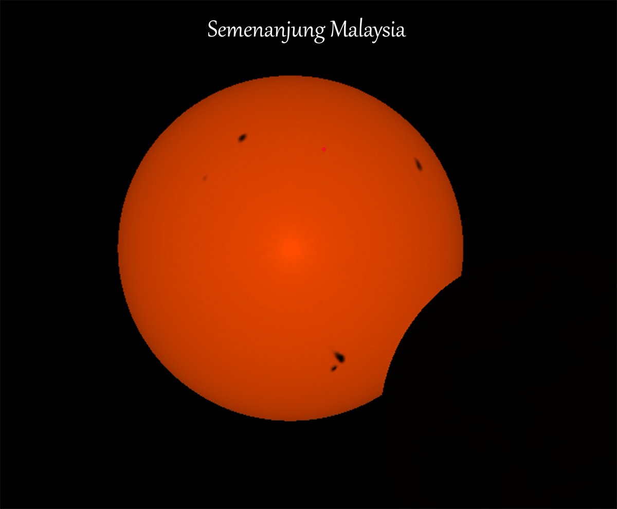 addien90s's tweet photo. 20/4/2023 kita di Malaysia bakal menyaksikan Hybrid Solar Eclipse (Gerhana Matahari Hibrid). Dijangka bermula jam 11 a.m-1 p.m. Semenanjung Malaysia hanya dapat lihat litupan kecil kurang 15% manakala di Sabah Sarawak litupan maksimum sehingga 40%. Next Hybrid eclipse ni, 2031! https://t.co/SRUEE0lvvb
