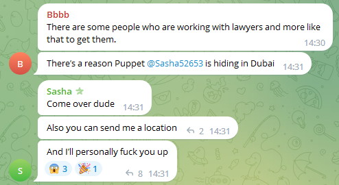 TimInCrypto's tweet photo. But the pleasantries didn’t last long, and soon Sasha and the group members start exchanging threats... https://t.co/uXWaTxm7Zo