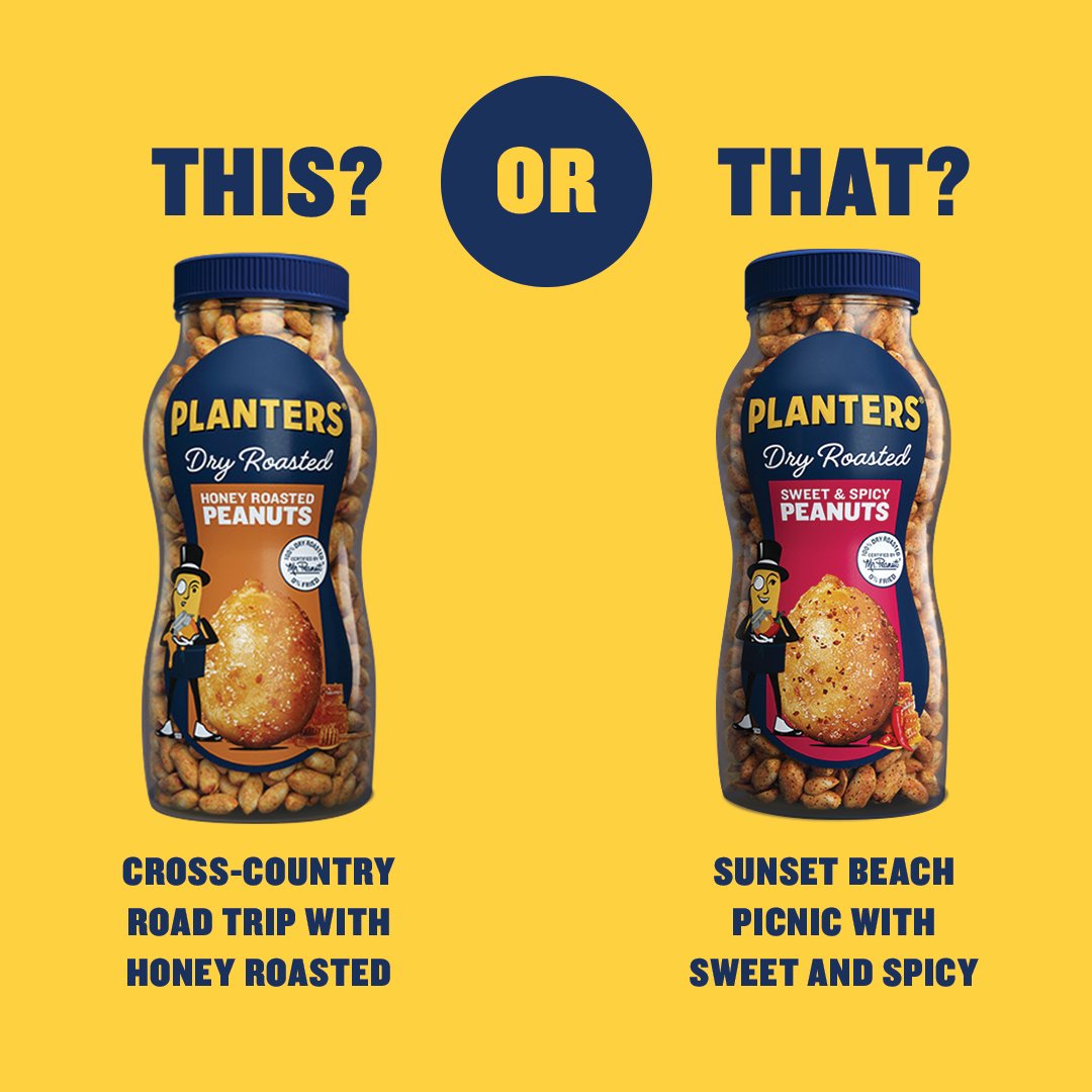 MrPeanut's tweet photo. Comment below which peanut adventure you would embark on??👀🥜 #thisorthat #peanuts #adevnture #roadtrip #picnic https://t.co/7vuEAH0BOw