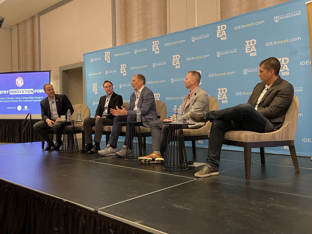 Conexus_IN's tweet photo. Emerging Industry 4.0 technologies, innovation in manufacturing and how supporting regional manufacturing ecosystems is key for innovation in the space–just some of the key topics discussed during yesterday’s #IDEAweek Industry Innovation Forum at the University of Notre Dame. https://t.co/4iYO1yfJYK