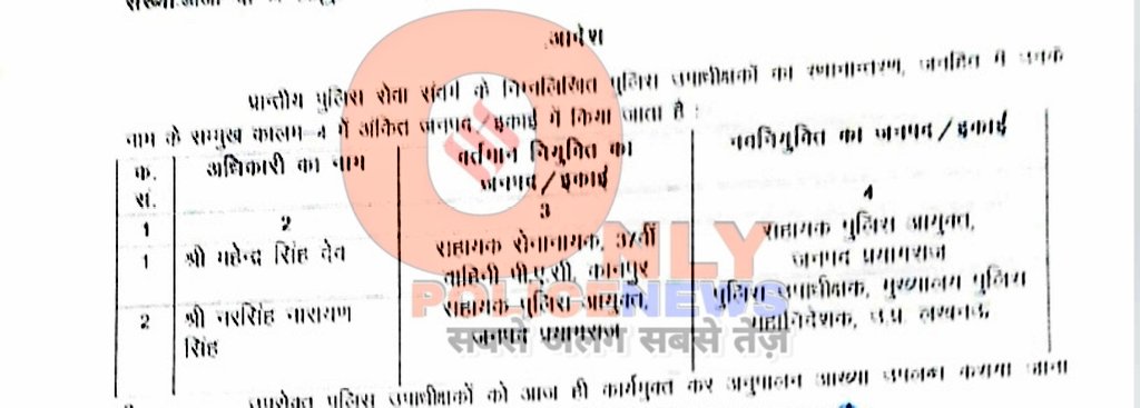 onlypolicenews's tweet photo. ‼️2 PPS के तबादले‼️ https://t.co/QLDK6MDiu7
