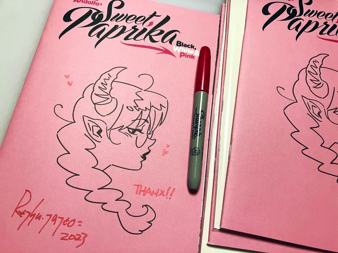 サインだけだとさみしいのでリマークくらいの簡単な絵描いていい?と訊いたらOK出ました 