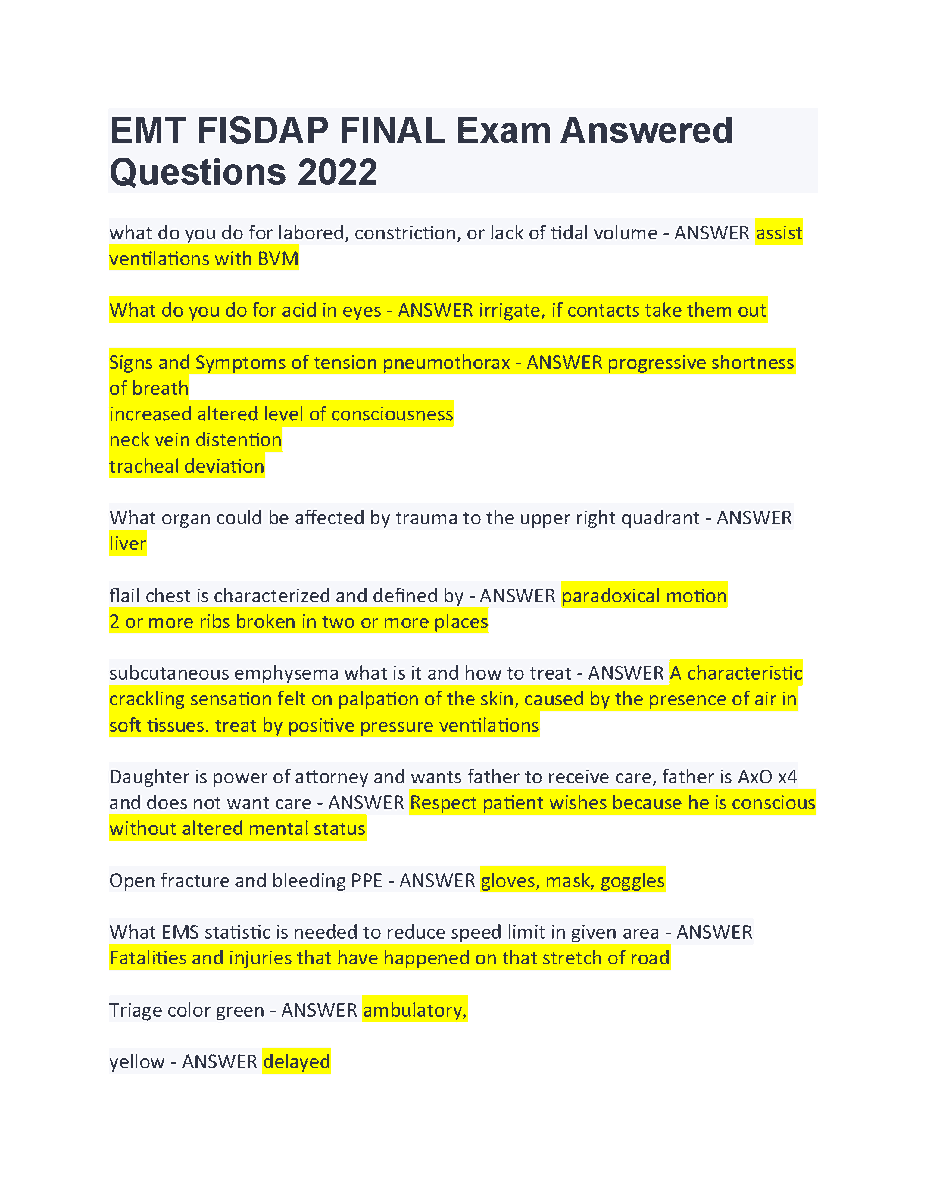 EllamSherry's tweet image. EMT FISDAP FINAL Exam Verified Answer. Graded A+ 
#FISDAP #FLIWY 
fliwy.com/item/368795/em…