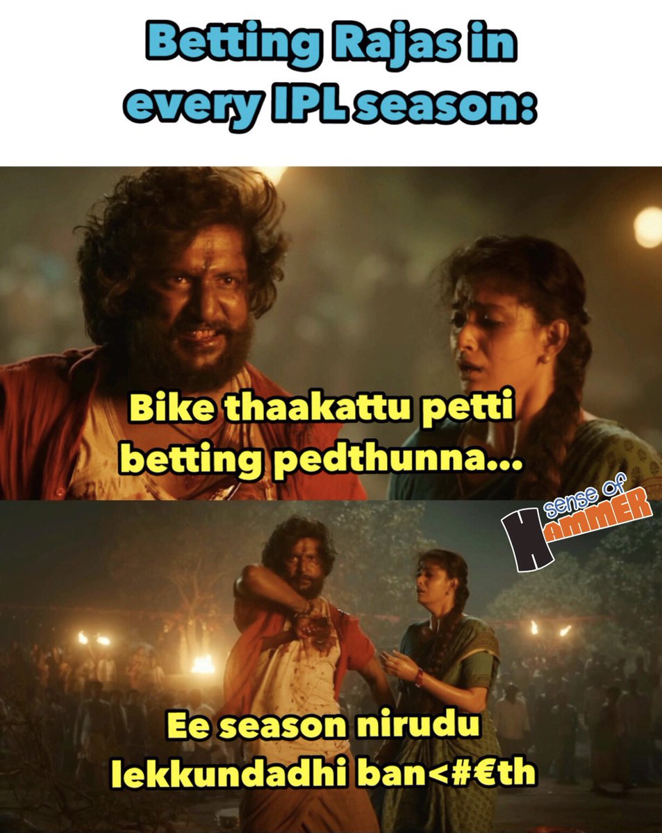 SenseOfHammer's tweet photo. Etayithe gatlaye follow @senseofhammer

#Dream11 #CSK #MI #RCB #KKR #DC #SRH #RR #PBKS #IPLFantasy #IPLPredictions #IPLHighlights #IPLNews #IPL2023Auctions #IPL2023Schedule #IPL2023FantasyTips #IPLChampions #CSKvsMI #RCBvsKKR #DCvsSRH #IPL #telugumemes #telugutrolls #SRHvMI https://t.co/j9GO5UJadC