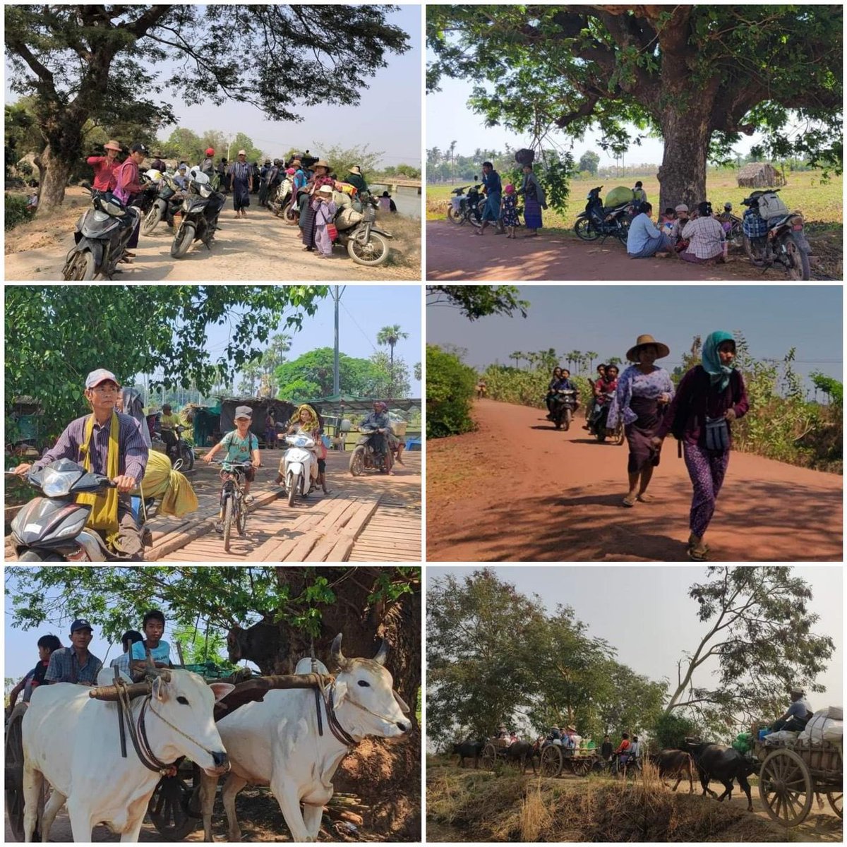 TTFR__Myanmar's tweet photo. Over 2,500 civilians from about 8 villages of Khin-U township fled as some 83 junta soldiers launched offensive from Ye-U township to Khin-U township on April 18 morning.   #WarCrimesOfJunta #2023Apr18Coup #WhatsHappeningInMyanmar https://t.co/NX5u78kb46