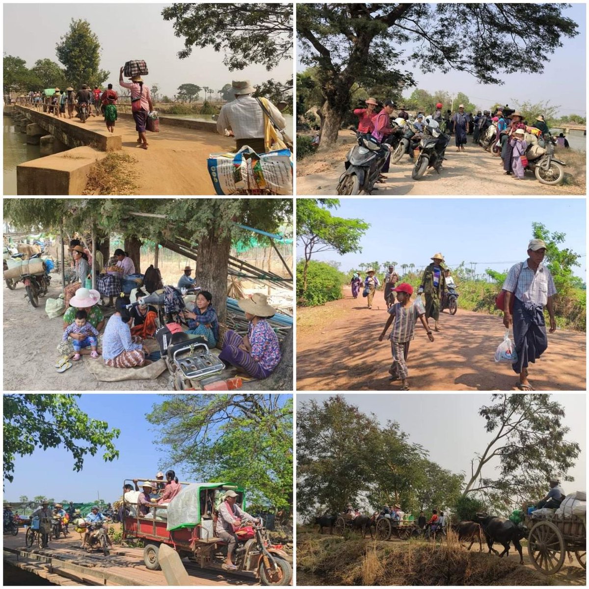 TTFR__Myanmar's tweet photo. Over 2,500 civilians from about 8 villages of Khin-U township fled as some 83 junta soldiers launched offensive from Ye-U township to Khin-U township on April 18 morning.   #WarCrimesOfJunta #2023Apr18Coup #WhatsHappeningInMyanmar https://t.co/NX5u78kb46