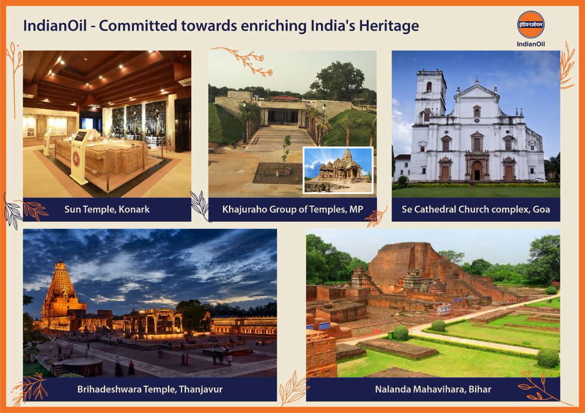 As on January 2023, there are 1,157 World Heritage Sites of which 40 sites are in India. Reinforcing the spirit of #PehleIndianPhirOil, #IndianOilFoundation is actively developing tourist facilities & infrastructure at 5 of these Heritage Sites. Celebrating #WorldHeritageDay.