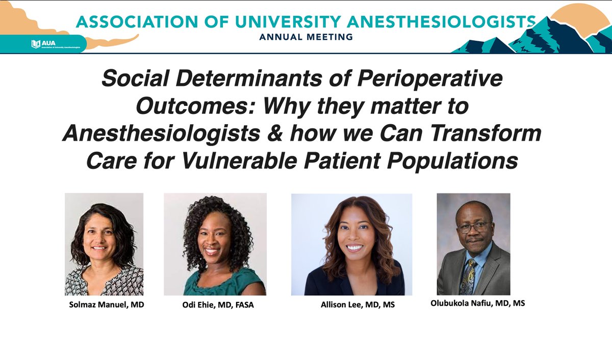 Great summary 👏of our  #AUAAnes23 session, by Dr. Adaora  Chima - 'Health Inequity: Too Expensive for Anyone and Everyone': iars.org/2023-the-daily…. Fantastic experience presenting w/ Dr. Solmaz Manuel, @OdinakachukwuE5 & Dr. Olubukola Nafiu #OBAnes #Disparities #IARS23