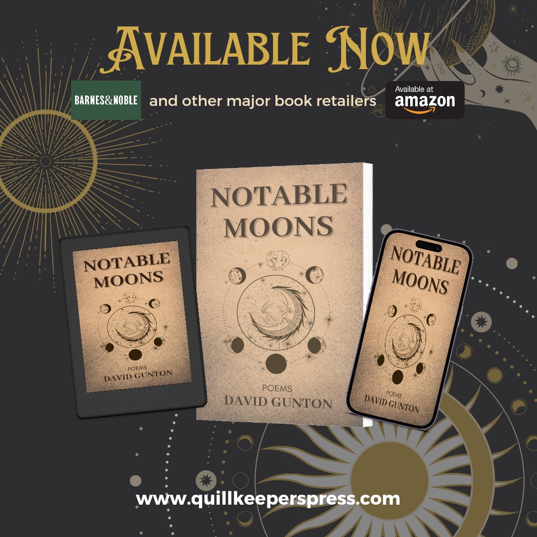 We've got a treat for you! Notable Moons by @BotanicalGunton is available for purchase through most major book retailers worldwide. Pick up your copy today! Link on our website listed in bio. #davidgunton #notablemoons #quillkeeperspress #quillkeepers #chapbook