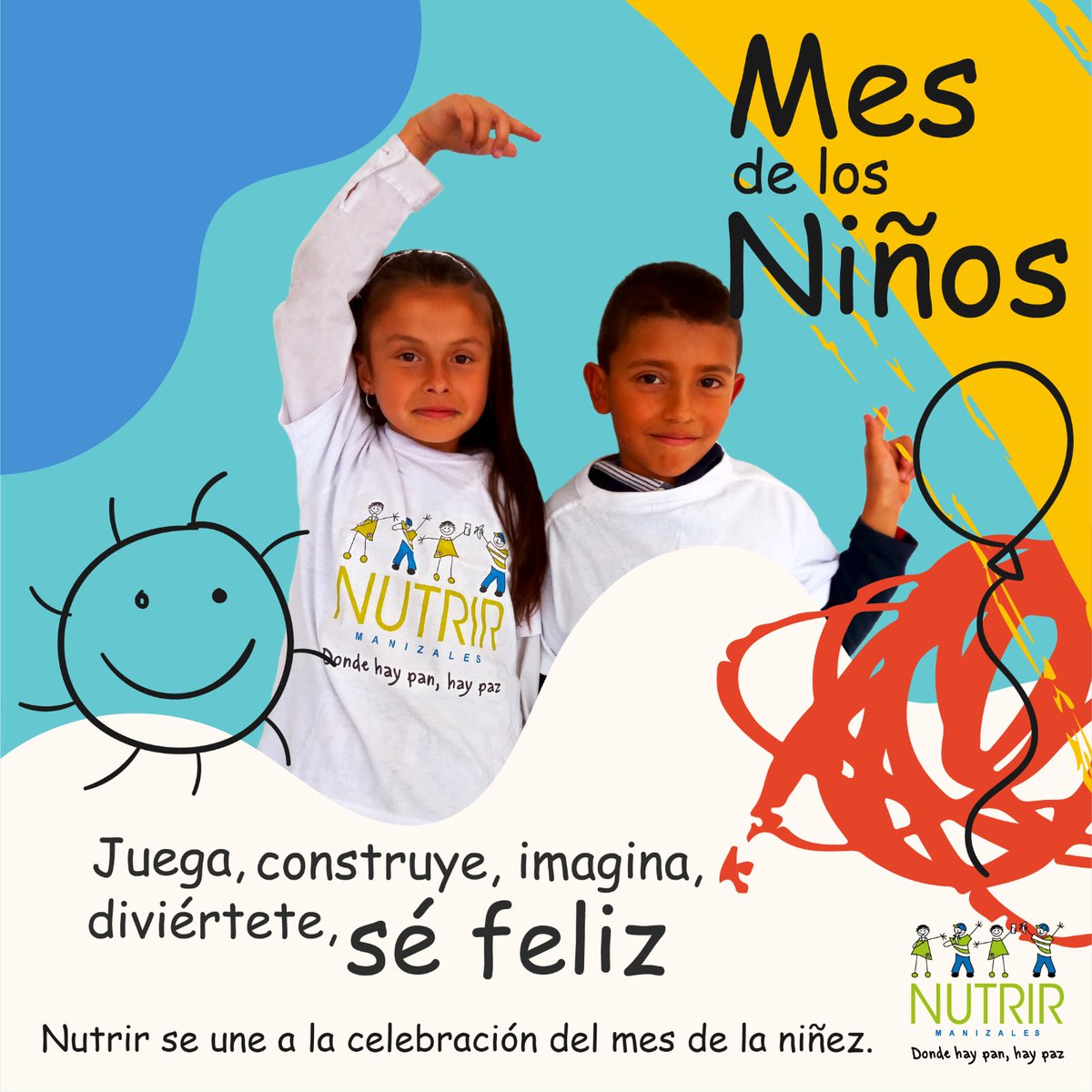 NutrirONG's tweet image. Celebrar la infancia y garantizar sus derechos debe ser un compromiso de todos en todo momento. #Nutrir alimenta cuerpo y alma.  #mesdelaniñez #bienestarinfantil #poblaciónvulnerable #dondehaypanhaypaz #juegoyrecreación #derechosdelosniñosyniñas