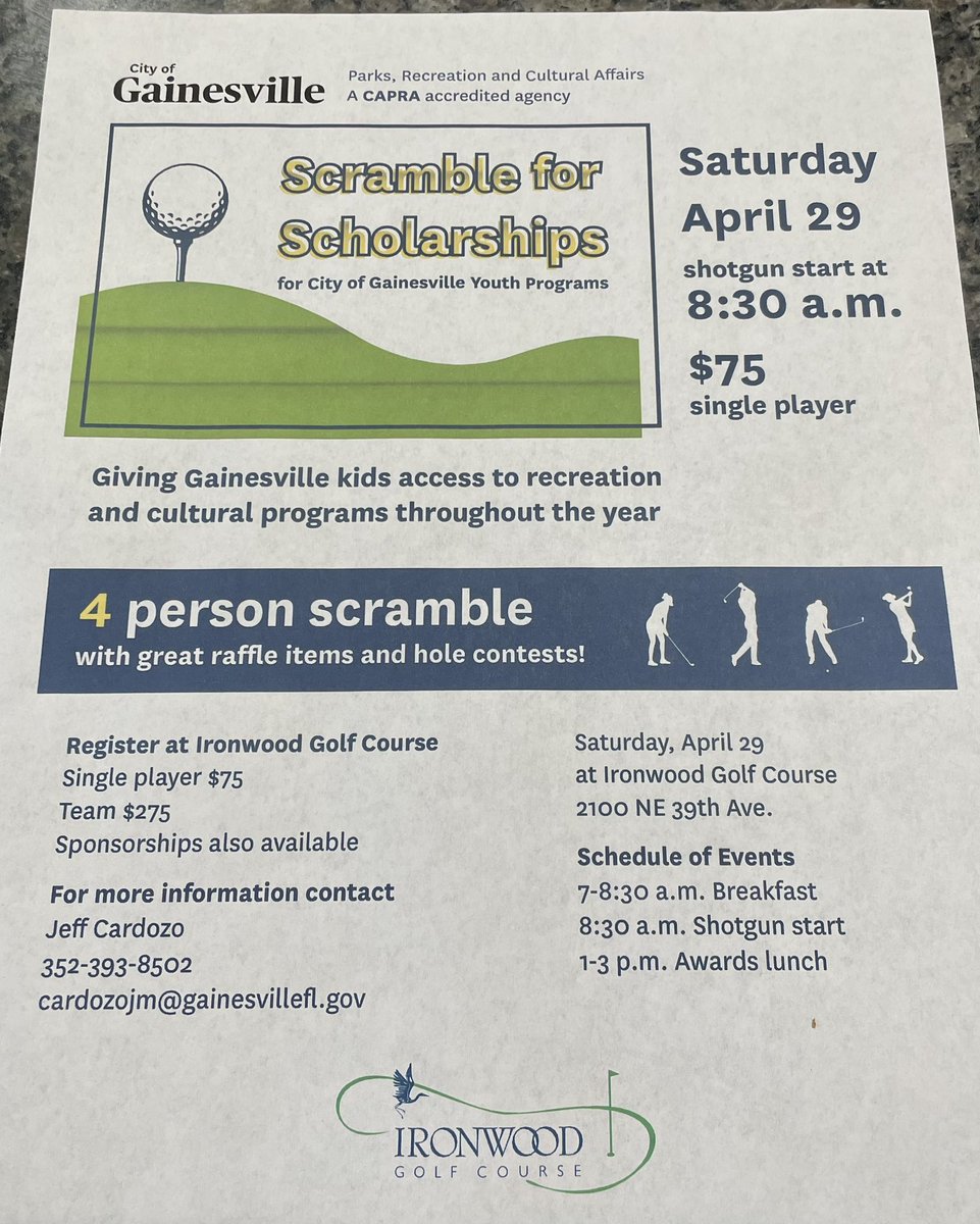 IronwoodGville's tweet photo. The crew from Kimley-Horn is onboard to play some golf on Sat. April 29th to help the kids, who wants to be next? Just over a week away from tons of fun! https://t.co/36Yy8a4ZQS