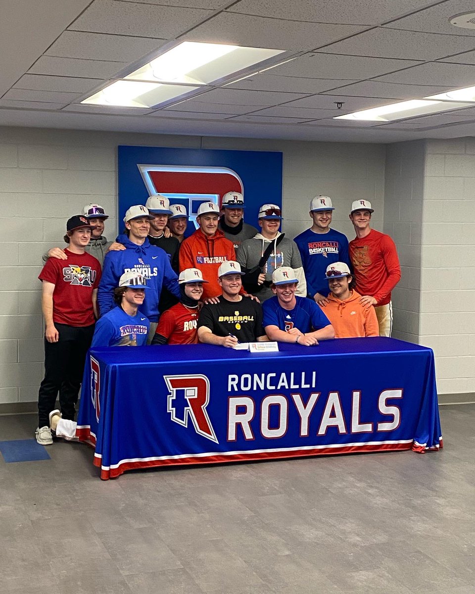 Roncalli_Base's tweet photo. Proud of @TannerHudspeth as he signs his letter of intent to continue his athletic &amp; academic career at DePauw University. Dedication, hard work &amp; perseverance pays off 💯 Excited to watch him compete this 2023 high school season &amp; throughout his college career. https://t.co/TzXBot5kK6