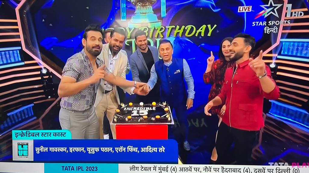 Cricketracker's tweet photo. #15YearsOfIPL celebrations on @StarSportsIndia 🎂 https://t.co/pI7uie5Qc9