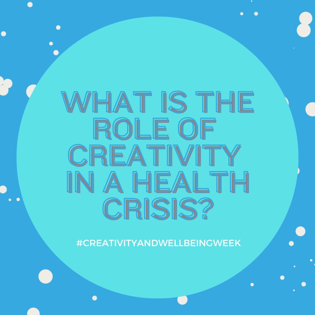 LAHArtsHealth's tweet photo. What is the role of creativity in a health crisis? This is the theme of this year's #CreativityandWellbeingWeek

Submit your answers to us or @CHWAlliance and we will share your ideas through our networks.

Book tickets for all the curated events now! https://t.co/c0imXSq6Cu https://t.co/Hkd7pfudSV