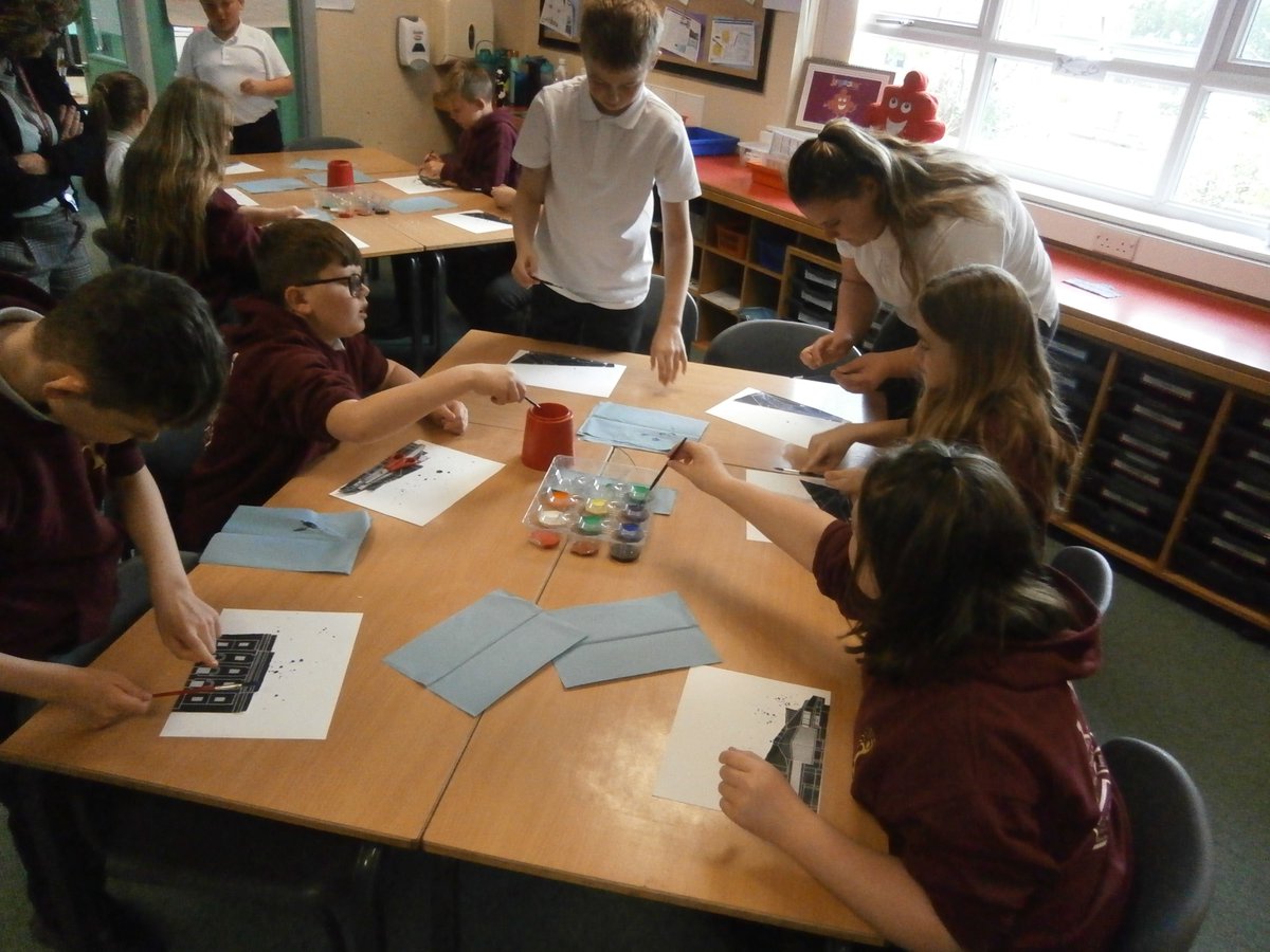 suttonparkp's tweet image. Year 6 have had a great launch day for their new topic about Hull. They've created Hull landscape splatter paintings, went on a maths fish trail to crack a code and reveal the topic title and then got started looking at the history of Hull with the Blitz! @HCATSchools #HCAT