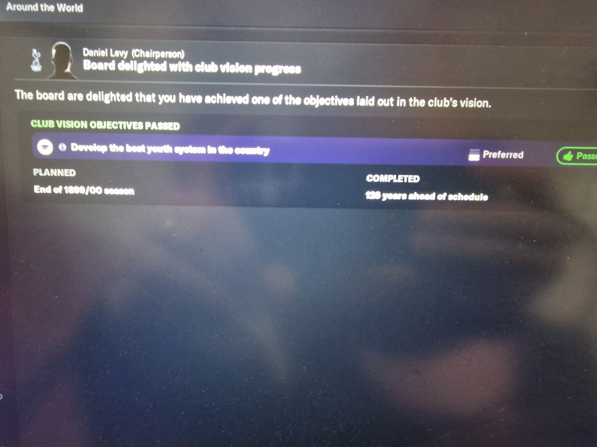 wrighty124's tweet photo. Not had this one before, time traveling manager! @FootballManager #FootballManager2023 https://t.co/3ZKfHgCKof