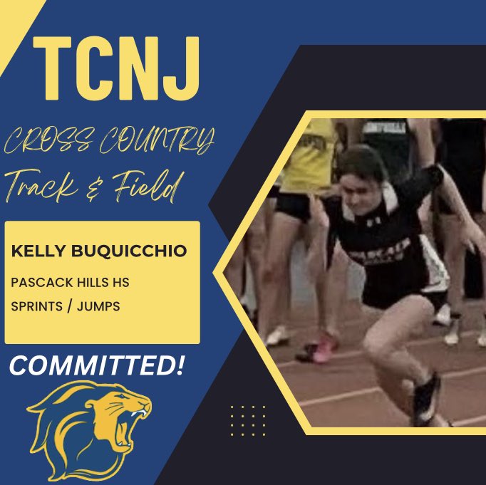 tcnjxctrack's tweet photo. Welcome Kelly Buquicchio to the pride! Kelly is a sprinter/jumper from Pascack Hills HS who is an undeclared major in the School of Humanities &amp; Social Sciences. We are excited to have Kelly join our program! #TCNJXCTF #TCNJ #LionPride #IncomingClass https://t.co/O6qNZVvlMp
