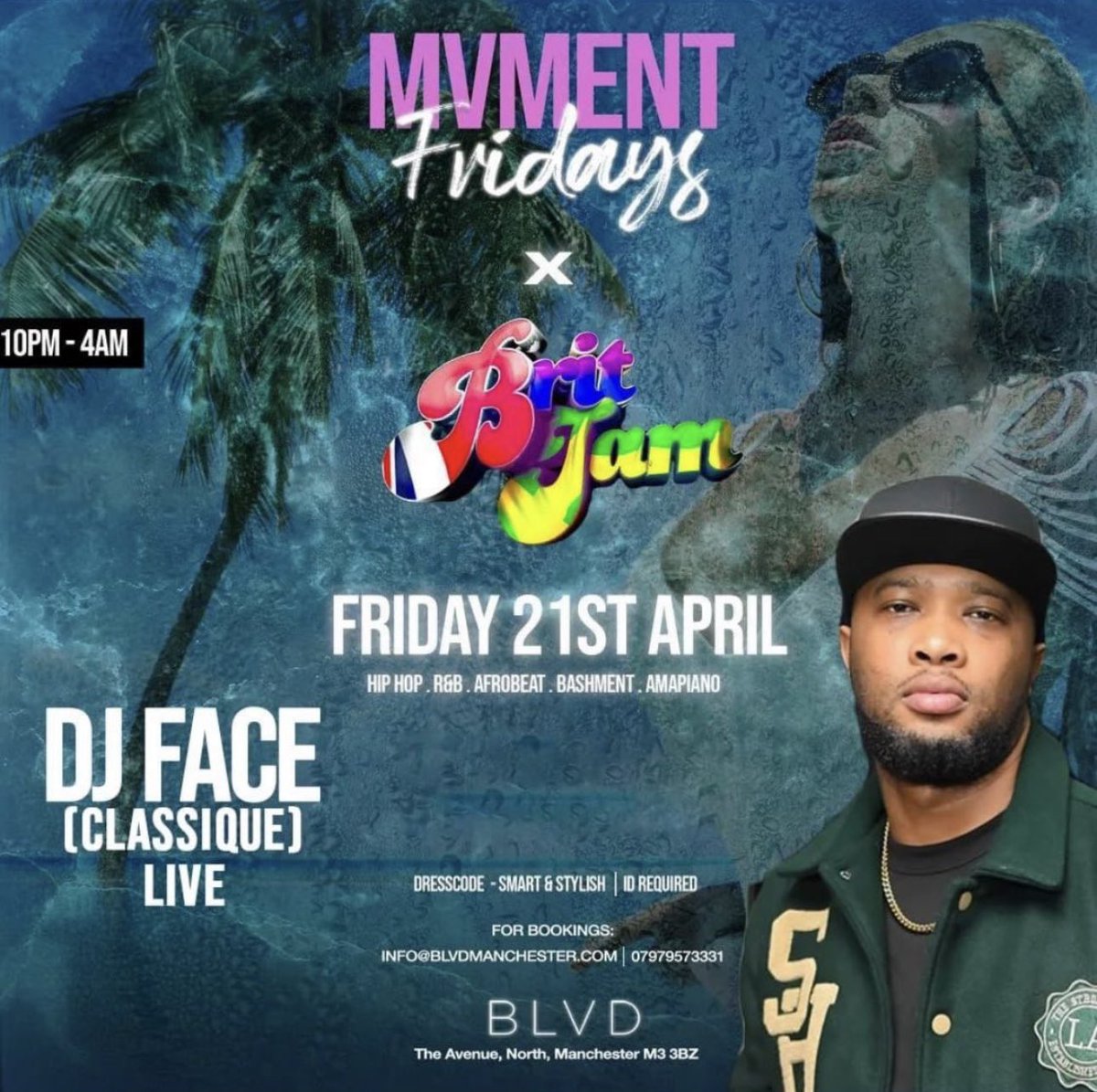 MvmentProject's tweet photo. This Friday!
21st of April
📍: @blvdmcr 
🕙 : 10pm - 4am
@britjamofficial @djsskes @djface
-
🎫 Click: https://t.co/Lo8jbv8yXL https://t.co/DiwU6faDjU