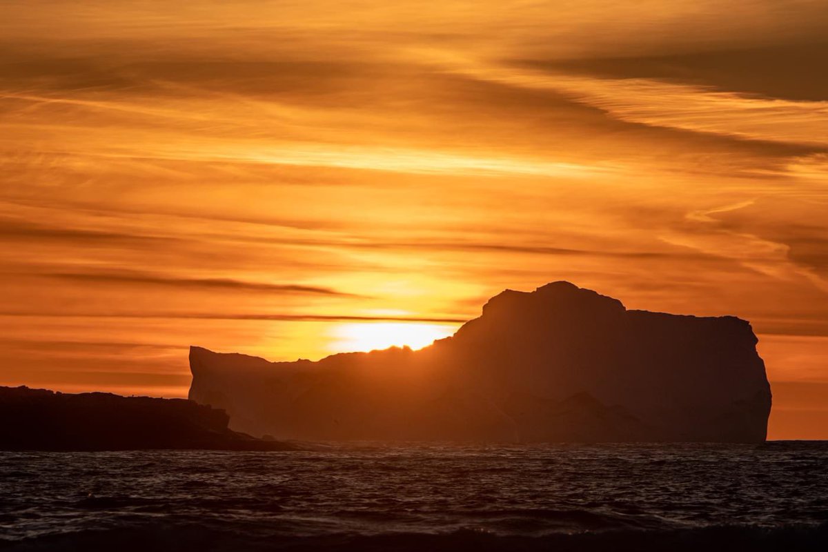 GM! Beautiful sunrise behind the #icebeg in Ferryland! 
@NLtweets @EddieSheerr @WoRudolph  @suebailey  @RamonaDearing  @IcebergQuest  @IcebergTweets  @DestinationSJ  #sunrisephotography  #photography