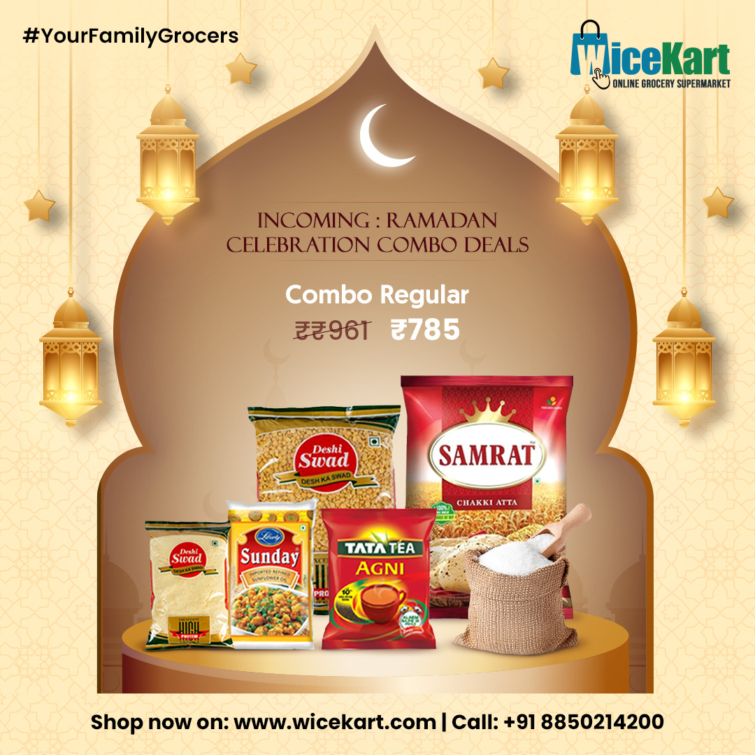 WiceKart's tweet photo. Keep your pantry stocked for the remaining festive month 🗓️ with WiceKart's amazing combo deals on rice, dal, wheat, and more! 🌾✨ We wish you a satisfying and fulfilling Iftar experience.

Order Now: https://t.co/0EtsIIUi59

#WiceKart #onlinegrocery #ramadan #ramadankareem https://t.co/v6TPBnO7hA