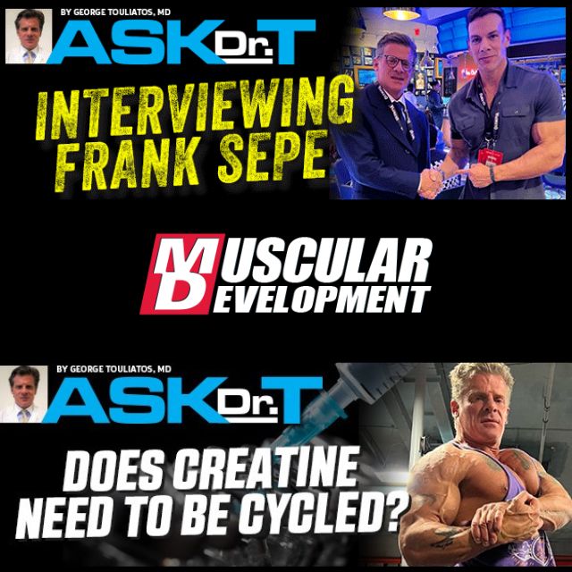 It's Tuesday so its Double the T. First read his article 'Interviewing Frank Sepe' & then watch E212 of Ask Dr Testosterone 'Does Creatine Need to Be Cycled?' both online now at musculardevelopment.com (episode in the article.) @drgeorgetouliatos @franksepe @ronharrismuscle