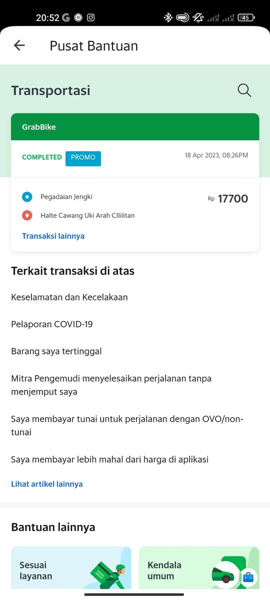 vigax's tweet photo. @GrabID Saya order buat halte Cawang uki, malah di map grab ke halte Cawang Sutoyo, drivernya juga gak mau tau Krn ini urusan aplikasi. Tolong ini pertanggung jawabannya gimana? https://t.co/OsHKfZa6ra