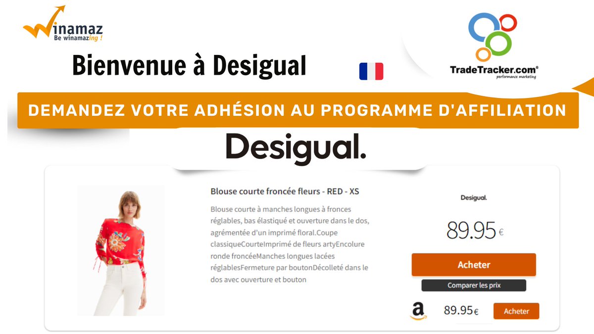 🚀Nouveau marchand Desigual <a href="/winamaz4wp/">Winamaz : Be Winamazing !</a> via la plateforme Tradetracker 🤩
😍Demandez votre adhésion au programme d'#affiliation affiliate.tradetracker.com/user/login
#bewinamazing #AffiliateMarketing #seo #affiliateprograms