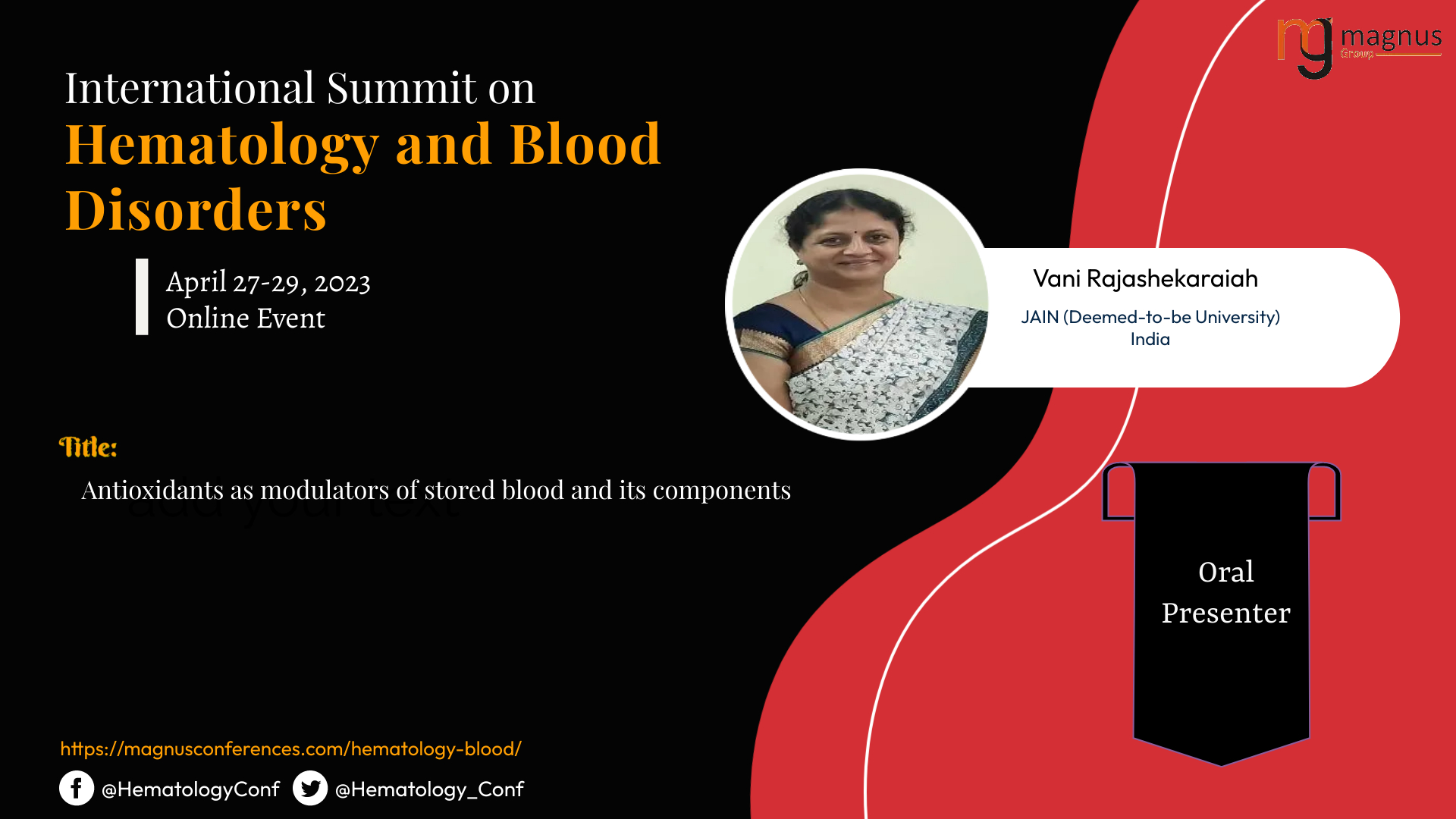 Joshina (Hematology_Conf) / Twitter