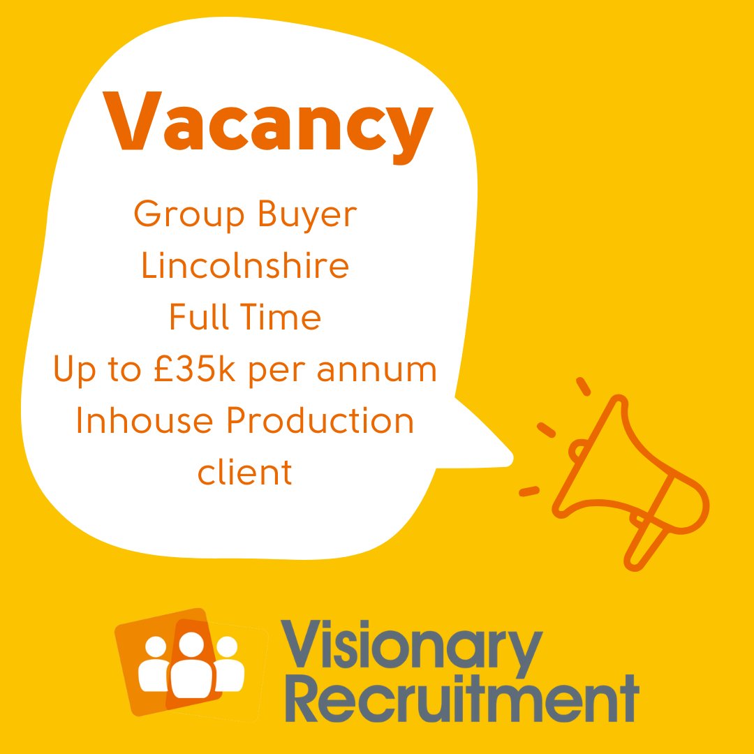 Group Buyer
Lincolnshire
Full Time
Up to £35k per annum
Inhouse Production client

apply here buff.ly/3R0KZgC

#recruitment #lincolnshirejobs #hiringnow