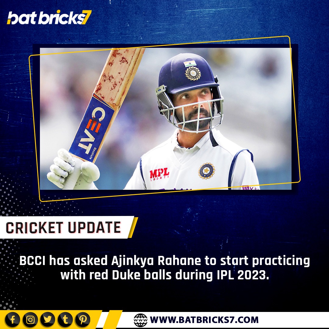 Batbricks7's tweet photo. Will Ajinkya Rahane replace Shreyas Iyer in WTC 2023 Finals?
.
.
.
#Batbricks7 #BB7 #AjinkyaRahane #WTCfinals #WTC #ShreyasIyer #BCCI #ICC #IPL #tataipl https://t.co/WSgRF5yIgv