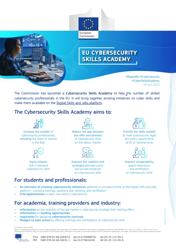 MamerEric's tweet photo. EU #Cybersecurity will be stronger:
▪️ The proposed EU Cyber Solidarity Act  🟰  more solidarity &amp; quicker action against cyber threats
▪️ #CyberSkillsAcademy all initiatives for training and certifications online in one place
https://t.co/AMVbVc1h3t https://t.co/q8Y7W4c9Ku