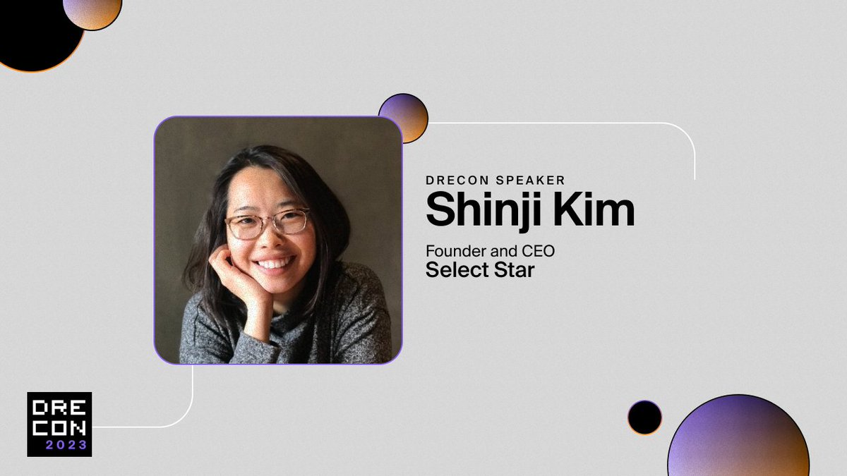 Join us tomorrow at Noon PST | 3pm EST at #DRECon where Select Star founder and CEO @shinjikim will be giving a talk on applying #datadiscovery and #dataobservability for better #dataops. Sign up for the online event. drecon.org