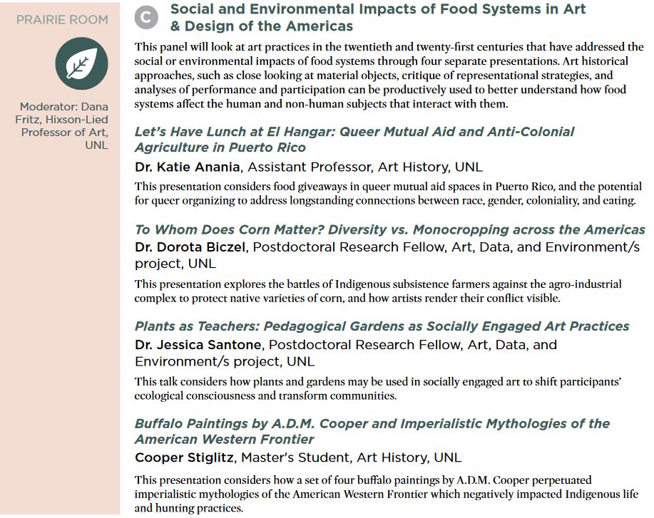 ecostoich's tweet image. This week, our four ADE/s team members will be participating in the Center for Great Plains Studies’ 48th annual conference. So proud to see their work being showcased!

#STOICH #ArtDataEnvironment @UNLGreatPlains