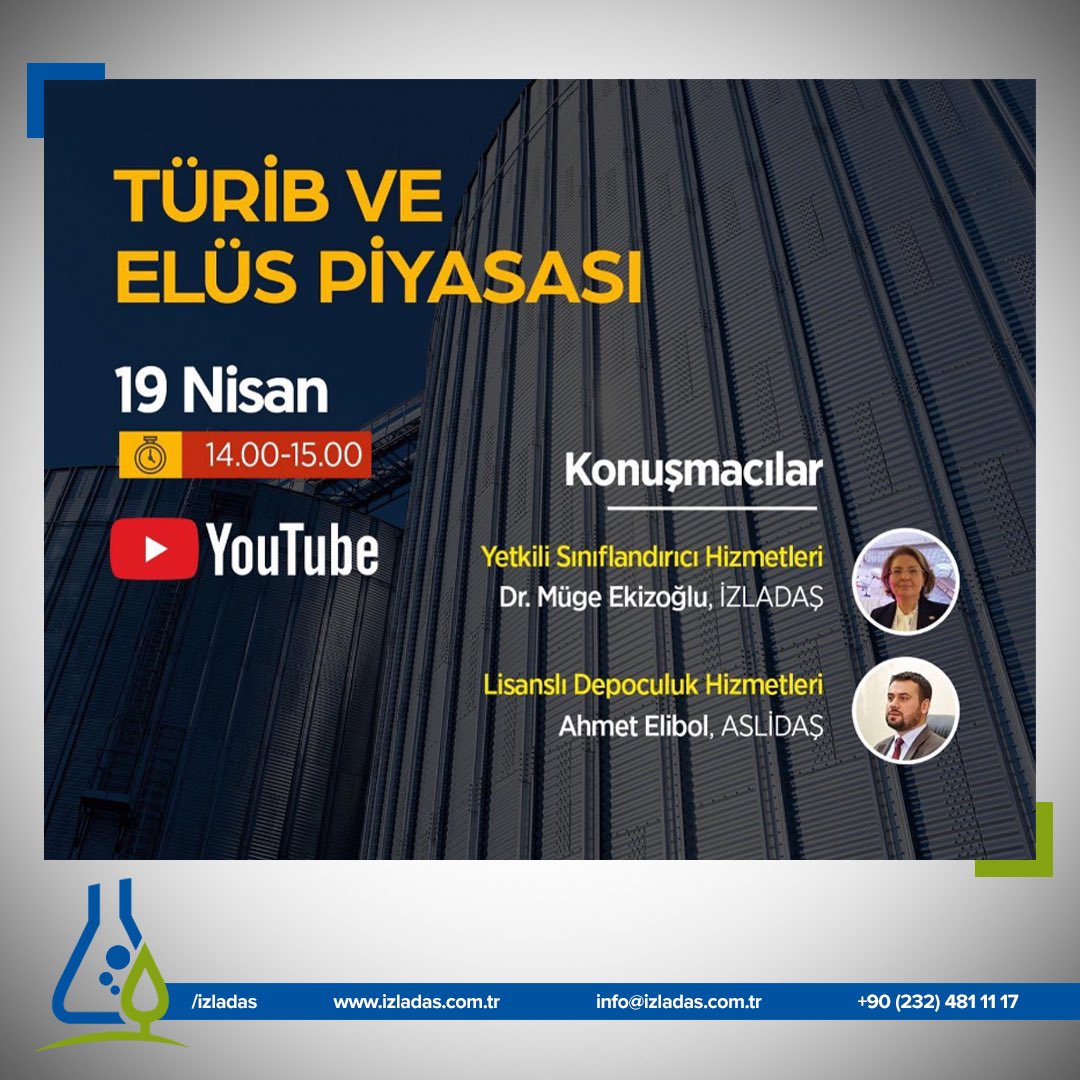 YouTube üzerinden yayınlanan online Türib seminerleri 19 Nisan 2023 tarihinde gerçekleşecek. Bu hafta İzladaş Genel Müdürü Dr.Müge Ekizoğlu yetkili sınıflandırıcı hizmetleri hakkında bilgi verecek.
#İzladaş #İTB #Türib