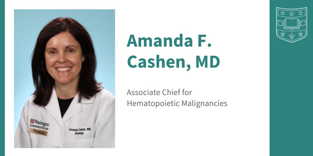 Join us in congratulating #WUDeptMedicine Dr. Amanda Cashen, Professor of Medicine in Oncology, on her new position as Associate Chief for Hematopoietic Malignancies. Read more: ow.ly/R0Q850NL8Pl @WUSTLmed @BarnesJewish @WashUOnc