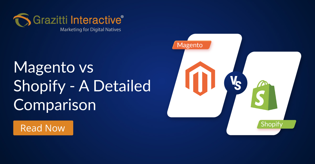 Grazitti's tweet photo. Magento and Shopify are the two most prominent players in the eCommerce space. But, how do you choose the one that works for you? Here’s an eGuide to help you -

👉 https://t.co/XAZhrvil1T 👈

#magento #shopify #comparison #eCommerce #platform #eCom #grazitti https://t.co/wkQZ30Sj9R