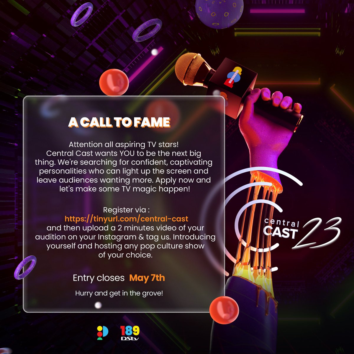 popcentraltv's tweet photo. CENTRAL CAST IS BACK, CITIZENS!
🔊🔊
Central cast ‘23 is on the search for the next big thing on Television. 
.
Are you a fun, confident and have a captivating personality??
.
Join in on the groove and follow the instructions on the flyer😎

#castingcall #presentersearch https://t.co/oeg6wB9OnI