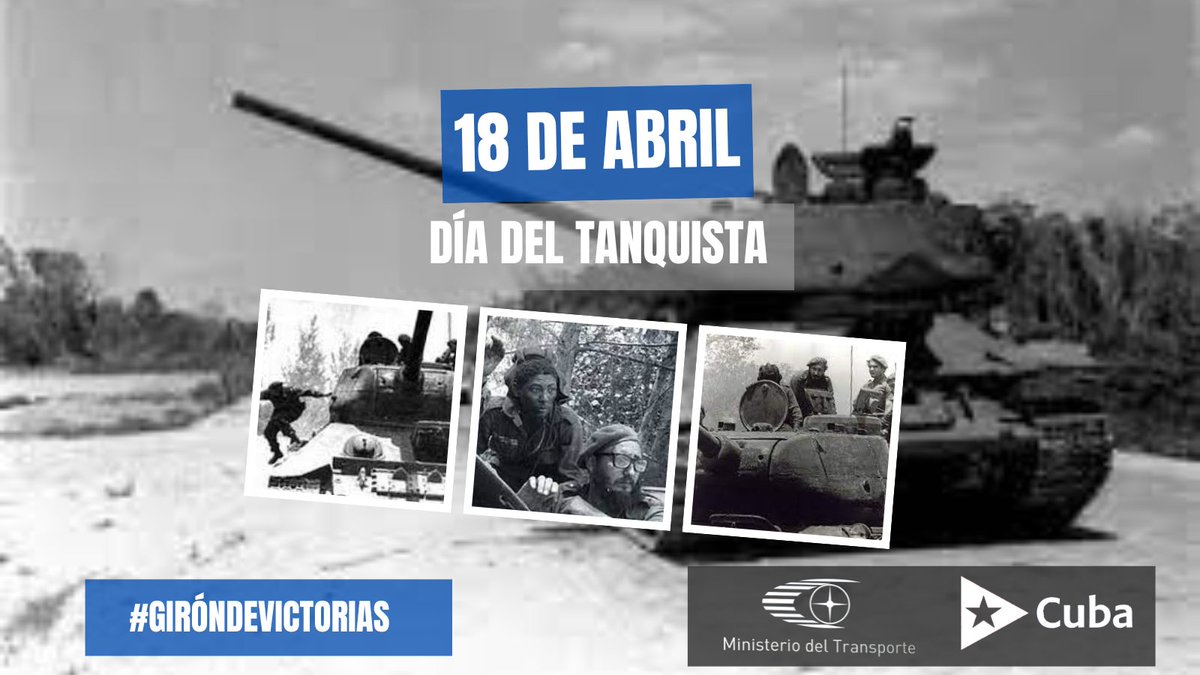 MitransCuba's tweet photo. “Que no se detengan los tanques hasta que las esteras se mojen con el agua de la Playa, porque cada minuto que esos mercenarios estén sobre nuestro suelo entraña una afrenta para nuestra Patria” #FidelPorSiempre. Felicidades a los Tanquistas cubanos en su día. #GirónDeVictorias https://t.co/xnCiBbByib