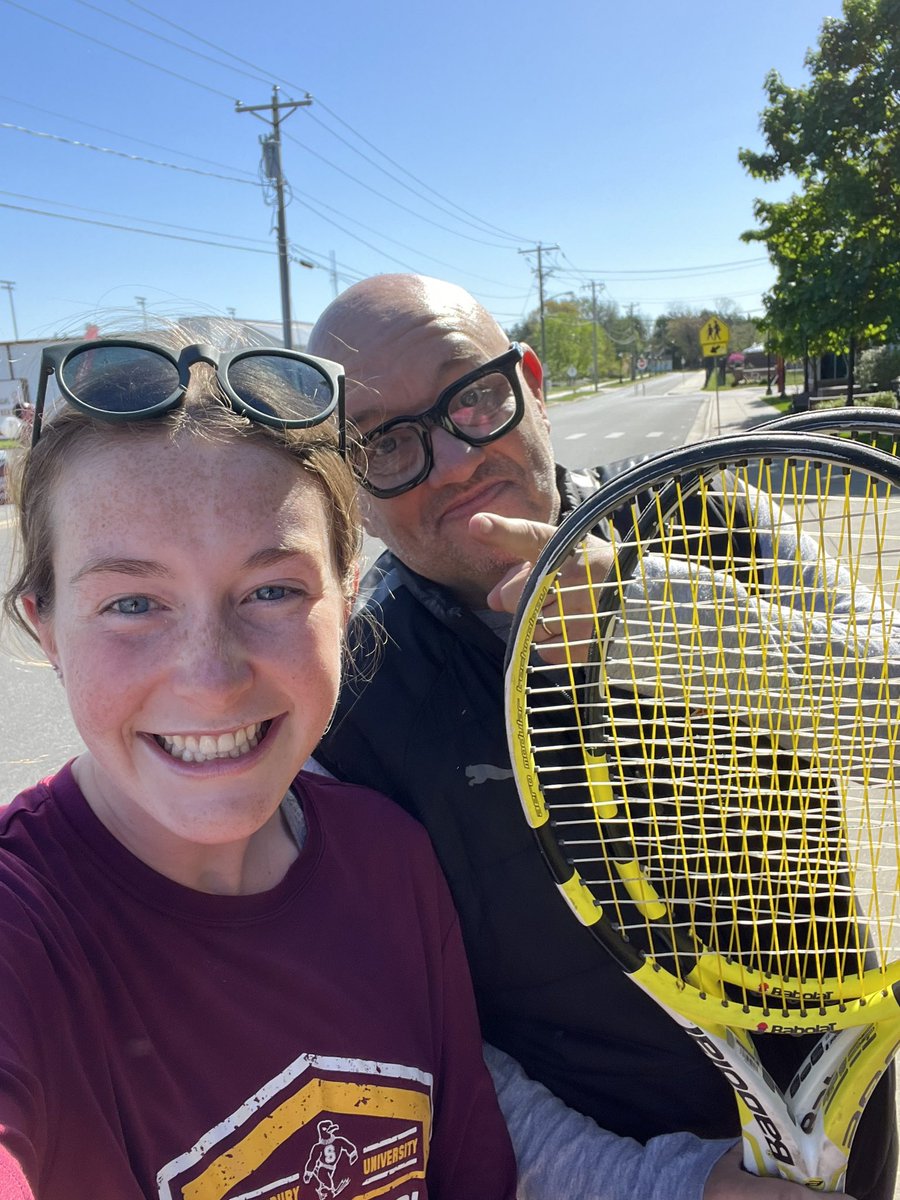 Kriddell2's tweet photo. Bumped into the star tennis player @dsp643 today! watch out Serena Williams!🎾 https://t.co/ijpGknA0FO