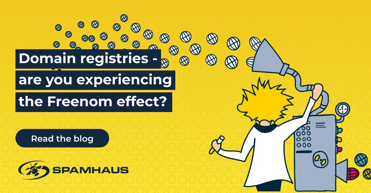 SpamhausTech's tweet photo. Domain registries - are you noticing a recent increase in abuse on your TLD(s)? We suspect it may be related to Freenom's current situation and we don't think the situation will change for the better. Here's our take on the TLD landscape: https://t.co/ROJy0YC6mR https://t.co/BFci8evbX8
