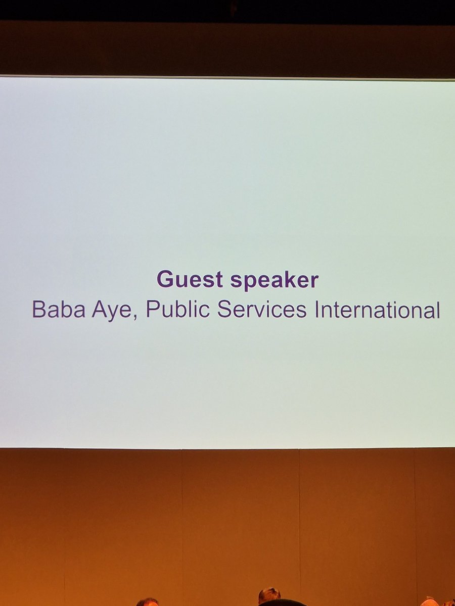 Guest speaker Baba Aye
Public Services International. 
Speaking on global health trend 

#uhealth23