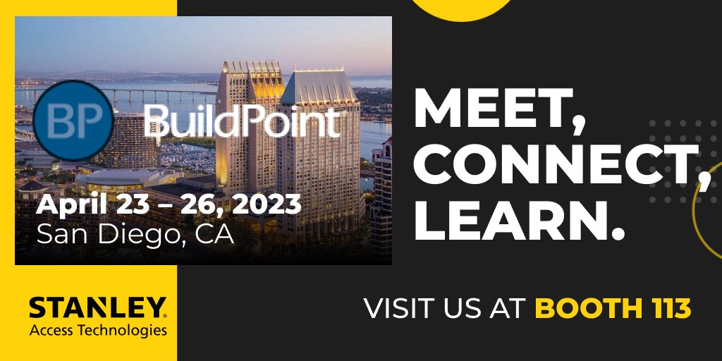 Stanley_Access's tweet photo. We are looking forward to BuildPoint 2023 in San Diego. We will be connecting with Retail Executives to share some exciting automatic door technologies and robust support network.
If you are attending BuildPoint, stop by booth #113. #RetailDesign #Architecture #BuildPoint https://t.co/iO7JWu5xsr