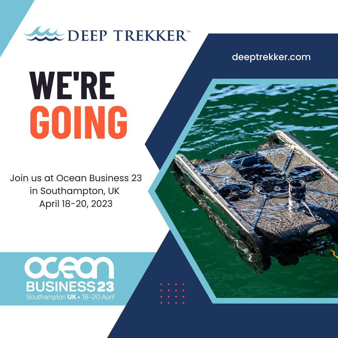deeptrekker's tweet photo. We'll be at #oceanbiz in Southampton, UK for the next 3 days! Come check out the latest in ocean technology!

We'll be at booth #N4 and also presenting our ROVs at 11:30 am on Wednesday, April 19th.

#deeptrekker #rov #robotics #tech #innovation #oceanbuzz #oceantech https://t.co/CPsORbGq0u
