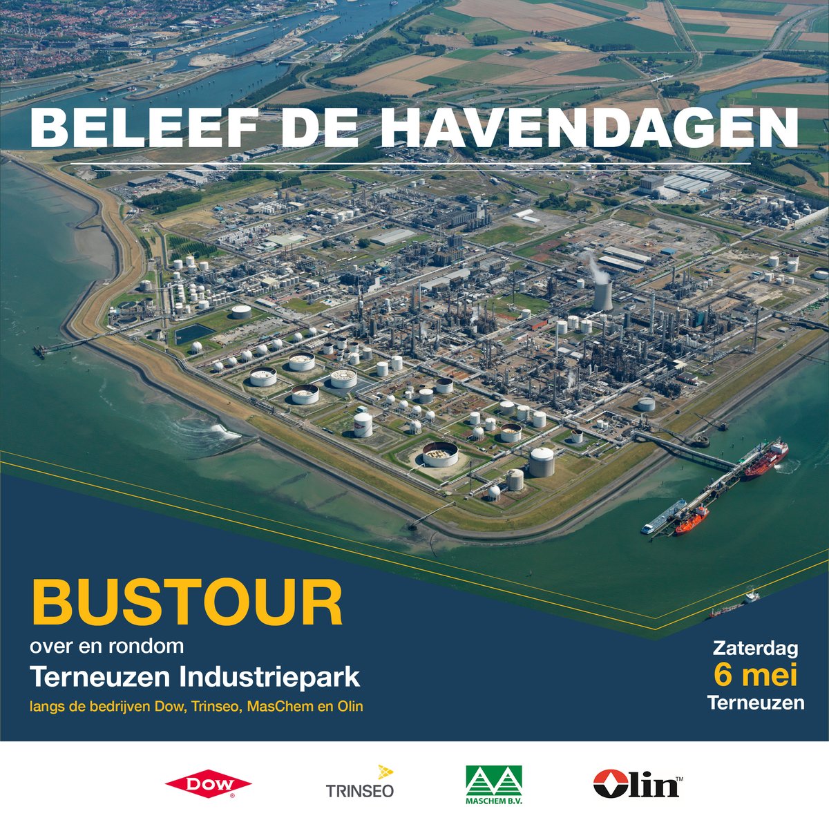 Op zaterdag 6 mei kun je een kijkje achter de schermen nemen bij het Terneuzen Industriepark! Tijdens een bustour nemen we je mee langs verschillende fabrieken en kom je meer te weten over onze duurzame toekomst. Meld je aan via northseaport.com/bedrijsbezoek-…

#DowCircles #Havendagen