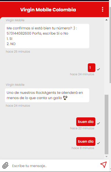 Dalabrac's tweet photo. @Virgin_MobileCo cuales canales? estos donde llevo mas de 25 munutos esperando respuesta? o el whatsapp donde llevo dos horas esperando? https://t.co/FkTl23w8cf
