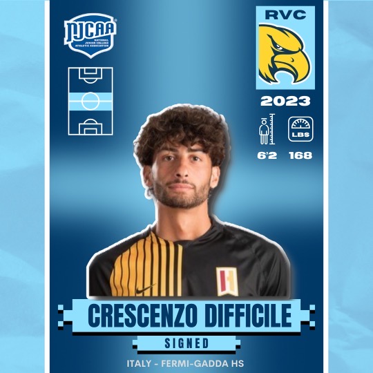 rvc_ms's tweet photo. Welcome Chris! 👋🤝✍️

The midfield transfer will finish his sophomore year with the Golden Eagles 🦅 in 2023!

“From the beginning, this program makes you feel like an integral part of the team and the family.”—Chris Difficile

⚽️🔵🟡 #LeaveNoDoubt #WIN https://t.co/58aRf4z8o2