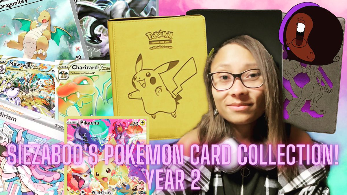 Siezaboo's tweet photo. HUGE video coming out for my YouTube channel today! My ENTIRE Pokemon Card Collection! Be sure to check out the video and sub to the channel to be entered in my giveaways! #pokemon #pokemoncards #pokemontcg    https://t.co/DhJSEd79da https://t.co/o0bhXiEMDb